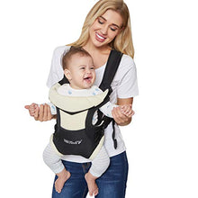 Load image into Gallery viewer, Neotech Care Baby Carrier - Front and Back Carrying - Adjustable, Breathable & Lightweight - for Infant, Child, Toddler - Black with Beige