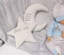 Load image into Gallery viewer, Lillian Rose White Star and Gray Moon Nursery Pillow Set