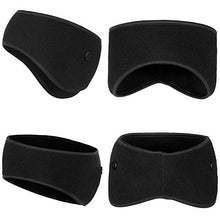 Load image into Gallery viewer, Geyoga 3 Pieces Button Headband Thermal Headband Ear Warmer Headband Winter Headbands Fleece Headband for Women Men (Black)
