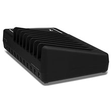 Load image into Gallery viewer, SIIG 90W Smart 10-Port USB Charging Station with Non-Slip Padded Deck and LED Ambient Light for Smartphones, Tablets, and Many Other Compatible USB Powered Devices (Black)