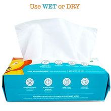Load image into Gallery viewer, Whoopsie Wipes | Ultra-Soft - 100% Pure Cotton Dry Baby Wipes | Use Wet or Dry | Soft & Sensitive | Hypoallergenic | Extra Strong & Absorbent | Perfect for Diaper Changes, Runny Noses, Drool, Meal Time & Nursing (6-Pack)