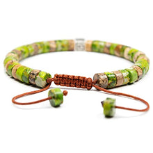 Load image into Gallery viewer, Elegant Green Imperial Jasper Bracelet - Handcrafted Natural Gemstone Beaded Tibetan Style Jewelry for Men &Women