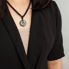 Load image into Gallery viewer, Healing Crystal Labradorite Beads Necklace, Genuine Tiger Eye Obsidian Lava Rock Labradorite Stone Pendant for Men Women, Protection Spiritual Amulet Necklace for Balance Meditation
