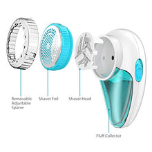 Load image into Gallery viewer, Aerb Fabric Shaver, Electric Sweater Shaver, Lint Remover Defuzzer with 2-Speeds, 2 Replaceable Stainless Steel 3-Blades, Rechargeable Battery Operated (Tale White)