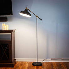 Load image into Gallery viewer, Brightech Wyatt - Industrial Floor Lamp for Living Rooms & Bedrooms - Rustic Farmhouse Reading Lamp - Standing, Adjustable Arm Indoor Pole Lamp for Crafts & Tasks