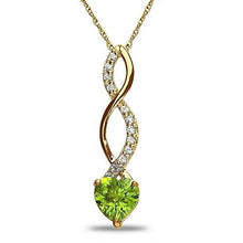 Load image into Gallery viewer, The Diamond Deal Lab Created 6.00MM London Blue Topaz Gemstone December Birthstone Heart and Diamond Accent Pendant Necklace Charm in 10k SOLID White Gold