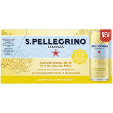 Load image into Gallery viewer, S.Pellegrino Essenza Lemon Lemon Zest Flavored Mineral Water, 11.15 fl oz. Cans (8 Count)