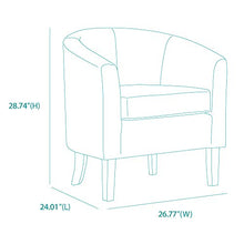 Load image into Gallery viewer, Belleze Modern Arm Club Chair Faux Leather Tub Barrel Style, Brown