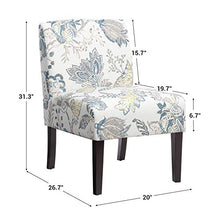 Load image into Gallery viewer, SONGMICS Leisure Chair, Slipper Chair with Solid Wood Feet, Mid-Century Modern Accent Sofa, Upholstered Lounge Chair, for Living Room Bedroom Studio, Floral White ULAC002W01