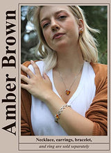 Load image into Gallery viewer, Leafael Infinity Love Heart Pendant Necklace with Amber Brown Birthstone Crystal for November, Jewelry Gifts for Women, Silver-tone, 18"+2"