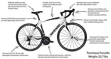 Load image into Gallery viewer, Tommaso Forcella Endurance Aluminum Road Bike, Carbon Fork, Shimano Claris R2000, 24 Speeds, Aero Wheels - Matte White - Large