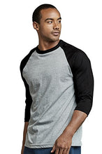Load image into Gallery viewer, TOP PRO Men's 3/4 Sleeve Casual Raglan Jersey Baseball Tee Shirt (S, NVY/LGR)