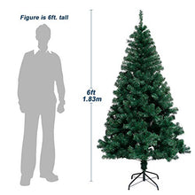 Load image into Gallery viewer, ROSELEAF 6ft Artificial Christmas Tree, Unlit Hinged Green Pine Xmas Tree 800 Branch Tips with Sturdy Stand and Storage Bag for Home Office Holiday Festival Party Decor