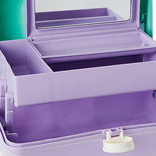 Load image into Gallery viewer, Caboodles On-The-Go Girl Sea foam Lid & Lavender Base Vintage Case, 1 Lb