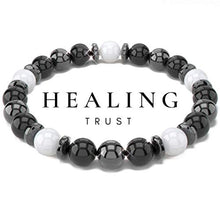 Load image into Gallery viewer, HEALING TRUST Feng Shui Black Obsidian Wealth Bracelet with White Jade Hematite Crystals and Healing Stones. EMF Protection bracelet, 100% Massive Wealth and Abundance Money Attraction, Negative Energy Protection, Healing Crystals, Earthing, Strength and