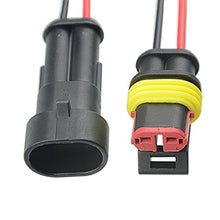 Load image into Gallery viewer, WMYCONGCONG 10 Kits 1 Pin 2 Pin Way Car Waterproof Electrical Connector Plug with 20AWG Wire Auto Motorcycle Truck Plug Socket Kit and Other Wire Connections Male and Female Automobile Connector