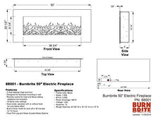 Load image into Gallery viewer, BurnBrite Electric 50 Inch Fireplace Recessed and Wall Mount Crystals and Driftwood