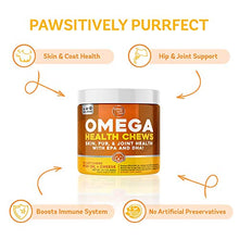 Load image into Gallery viewer, Ready Pet Go! Omega 3 for Dogs | Fish Oil for Dog Shedding, Skin Allergy, Itch Relief, Mange and Hot Spots Treatment | EPA & DHA | Natural Joint Supplement for Dogs, Heart and Brain Health | 90 Chews