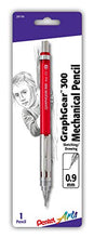 Load image into Gallery viewer, Pentel Arts GraphGear 300 Mechanical Pencil, (0.9mm) Thick line, 1-Pack, Red Barrel