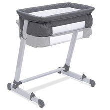Load image into Gallery viewer, Simmons Kids By The Bed City Sleeper Bassinet - Adjustable Height Portable Crib with Wheels & Airflow Mesh, Grey Tweed
