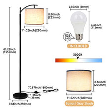 Load image into Gallery viewer, Rottogoon Floor Lamp for Living Room, LED Standing Lamp with 2 Lamp Shades Tall Industrial Arc Floor Lamp Reading for Bedroom, Office, Study Room (9W LED Bulb, Beige & Gray Shades Included)