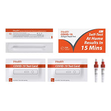 Load image into Gallery viewer, iHealth COVID-19 Antigen Rapid Test, 2 Tests per Pack,FDA EUA Authorized OTC at-Home Self Test, Results in 15 Minutes with Non-invasive Nasal Swab, Easy to Use & No Discomfort