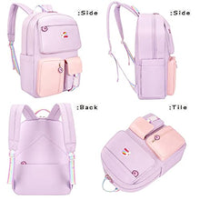 Load image into Gallery viewer, LISINUO Backpack for Girls Kids Schoolbag Children Bookbag Women Casual Daypack Suitable for 13.3-15 inch laptop(Purple)