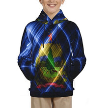 Load image into Gallery viewer, Vermont state Flag Print Hoodies Kids 3D Print Sweatshirts Long Sleeve Pullover Hoodies with Pocket for Teen Boys and Girls Black