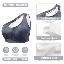 Load image into Gallery viewer, OUYISHANG One Shoulder Sports Bra,Yoga Bra,Workout Bras for Women,Running Sports Bras for Women,Tie Dye BrasY023-grey tie dye-S
