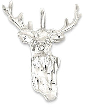 Load image into Gallery viewer, 925 Sterling Silver Deer Head Pendant Charm Necklace Animal Man Fine Jewelry For Dad Mens Gifts For Him
