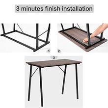 Load image into Gallery viewer, Office Computer Desk Modern Study Writing Table Small Kids Desk Home Wood Work Desk with Metal Legs Industrial Tiny Desk for Bedroom, 39.4 x 18.9 x 29.1 inch Walnut Brown