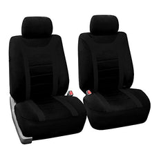 Load image into Gallery viewer, FH Group FB070BLACK102 Universal Fit Black Sport Bucket Front Black Automotive Seat Covers fits most Cars, SUVs, and Trucks (Set of 2, Airbag Ready)