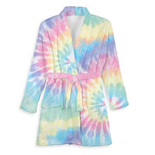 Load image into Gallery viewer, Top Trenz Super Soft Fuzzy Bathrobes (Delight Tie Dye Kids Size 10/12)
