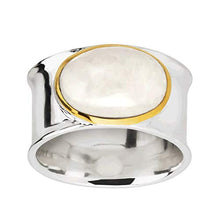 Load image into Gallery viewer, Silpada 'Good Spirits' 5 1/2 ct Natural Rainbow Moonstone Ring in Sterling Silver & 14K Gold Plate, Size 11