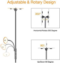 Load image into Gallery viewer, LED Floor Lamp - Modern Standing Lamp, 18W+5W Energy Saving, Dimmable & Adjustable, Metal Material, 3000K Warm White - Sky Torchiere Floor Lamps for Living Room, Bedroom, Office, Reading