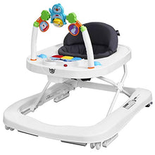 Load image into Gallery viewer, BABY JOY Baby Walker, 2 in 1 Foldable Activity Walk Behind Walker with Adjustable Height & Speed, Friction Control Functions, High Back Padded Seat, Music, Detachable Penguin Play Bar (Gray)