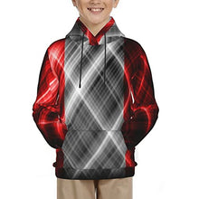 Load image into Gallery viewer, Peru Flag3 Print Hoodies Kids 3D Print Sweatshirts Long Sleeve Pullover Hoodies with Pocket for Teen Boys and Girls Black