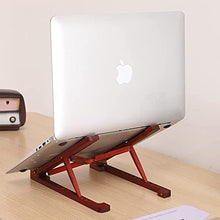 Load image into Gallery viewer, Wood Laptop Stand, Laptop Stand Riser Computer Stand 8 Angle-Adjustable Wooden Foldable Portable Laptop Stand, Compatible with MacBook Air Pro, HP, Lenovo, Dell, More 10-15.6” Laptops