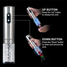 Load image into Gallery viewer, Secura Electric Wine Opener, Automatic Electric Wine Bottle Corkscrew Opener with Foil Cutter, Rechargeable (Stainless Steel)