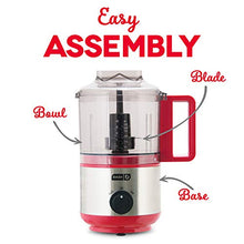 Load image into Gallery viewer, Dash DMFP100RD Mini Food Chopper, Blender + Grinder with Stainless Steel Blades for BBQ Sauce, Salsa, Pesto, Salad & Dessert: Easily Meal Prep Onion, Nuts, Cheese, Garlic, Bacon & More, 2 cup, Red