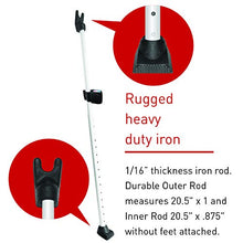 Load image into Gallery viewer, SECURITYMAN 2-in-1 Door Security Bar with Alarm & Sliding Door Stopper Security Bar with 120db Loud Alert Siren - Durable & Rugged Iron, (Protects Against Scratches), White 2021 Model (SECURITYBARS)