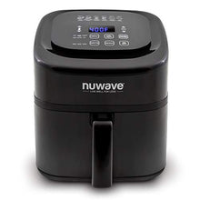 Load image into Gallery viewer, NUWAVE BRIO 6-Quart Digital Air Fryer includes basket divider, one-touch digital controls, 6 easy presets, wattage control, and advanced functions like SEAR, PREHEAT, DELAY, WARM and more
