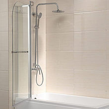 Load image into Gallery viewer, Shower Door Hinged Frameless Clear Glass Bathtub Door Chrome Finish (55"X39") -1/4"