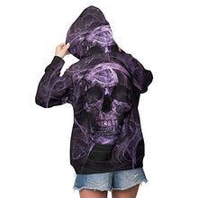 Load image into Gallery viewer, Casual Long Sleeves Dark Skull Evil Hooded Sweatshirt with Kangaroo Pockets, Fit Hoodie Tunic Top Blouse for Cycling Fishing Travel