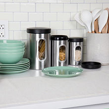 Load image into Gallery viewer, Mind Reader 3 Piece Canister Set, 1, 1.5, 2 Quart, Silver with Black