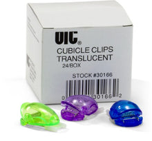 Load image into Gallery viewer, Officemate Standard Cubicle Clips, Assorted Translucent Colors,24 Pack (30166)