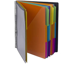 Load image into Gallery viewer, Smead 24 Pocket Poly Project Organizer, Letter Size, 1/3-Cut tab, Gray with Bright Colors (89206)
