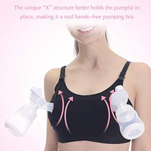 Load image into Gallery viewer, Hands Free Pumping Bra, Momcozy Adjustable Breast-Pumps Holding and Nursing Bra, Suitable for Breastfeeding-Pumps by Lansinoh, Philips Avent, Spectra, Evenflo and More(Black, XX-Large)