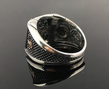 Load image into Gallery viewer, KAR 925K Stamped Sterling Silver Black Onyx Men's Ring K6F (10.25)