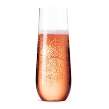 Load image into Gallery viewer, 48 Pack Stemless Plastic Champagne Flutes Disposable 9 Oz Clear Plastic Toasting Glasses Shatterproof Recyclable and BPA-Free
